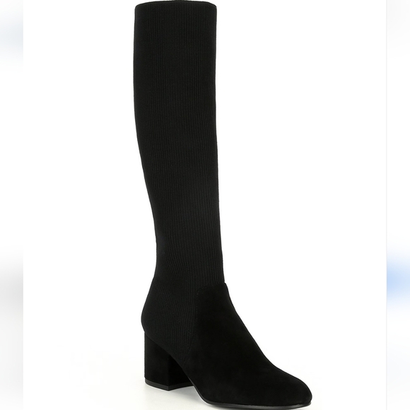 Eileen Fisher Most Tall Suede Stretch Knit Block Heel Boots... Size 9 - Picture 1 of 11